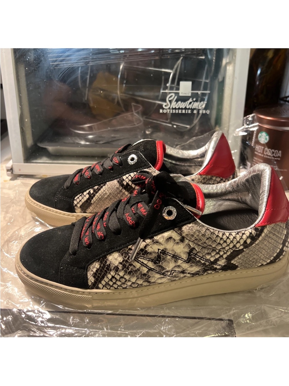RARE Zadig Voltaire Women’s Fashion Sneakers Snake Leather US 9 EU 40